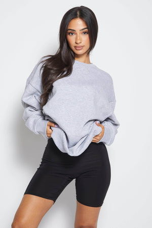 Light Grey Oversize Basic Sweatshirt