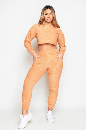 Camel Terry Towelled Joggers